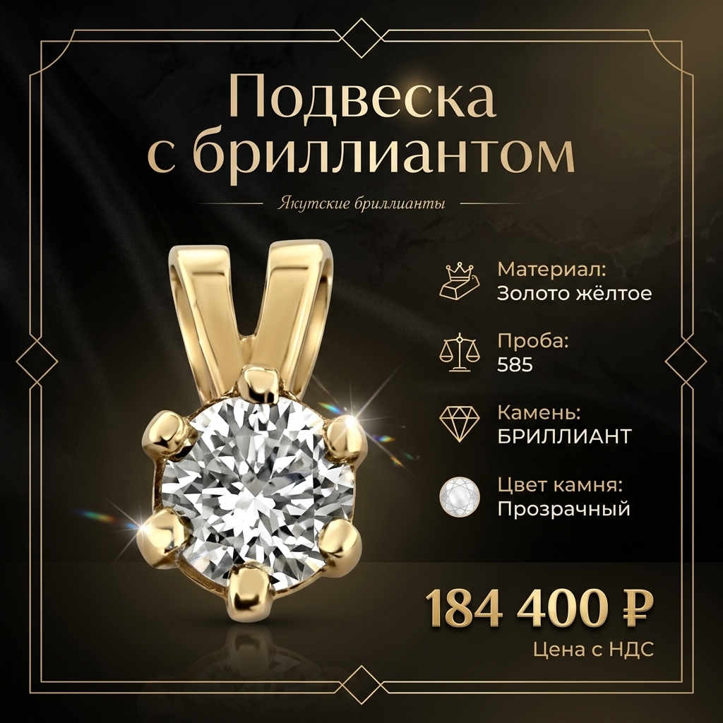 Подвеска с бриллиантом