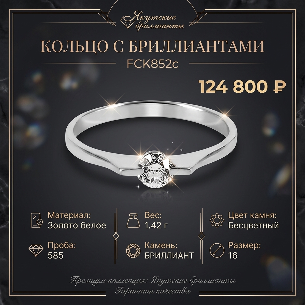 Кольцо с бриллиантами -FCK852c