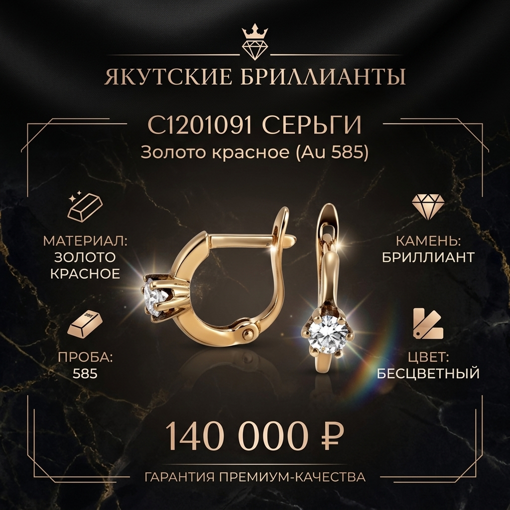 с1201091 Серьги (Au 585 (желтое))