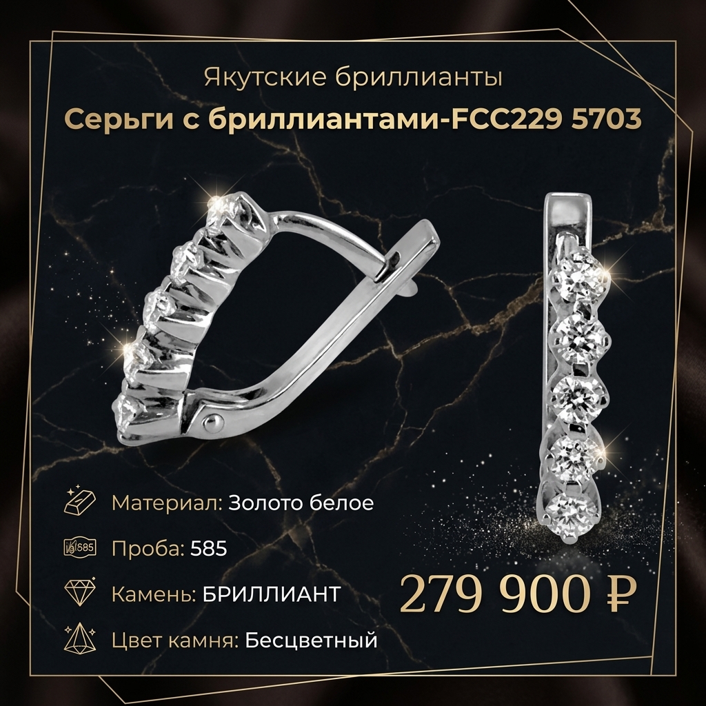 Серьги с бриллиантами-FCC229 5703