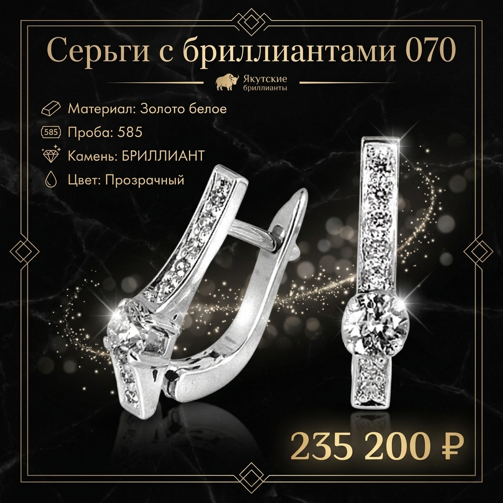 Серьги с бриллиантами 070