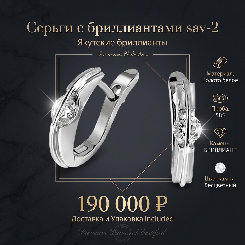 Серьги с бриллиантами sav-2