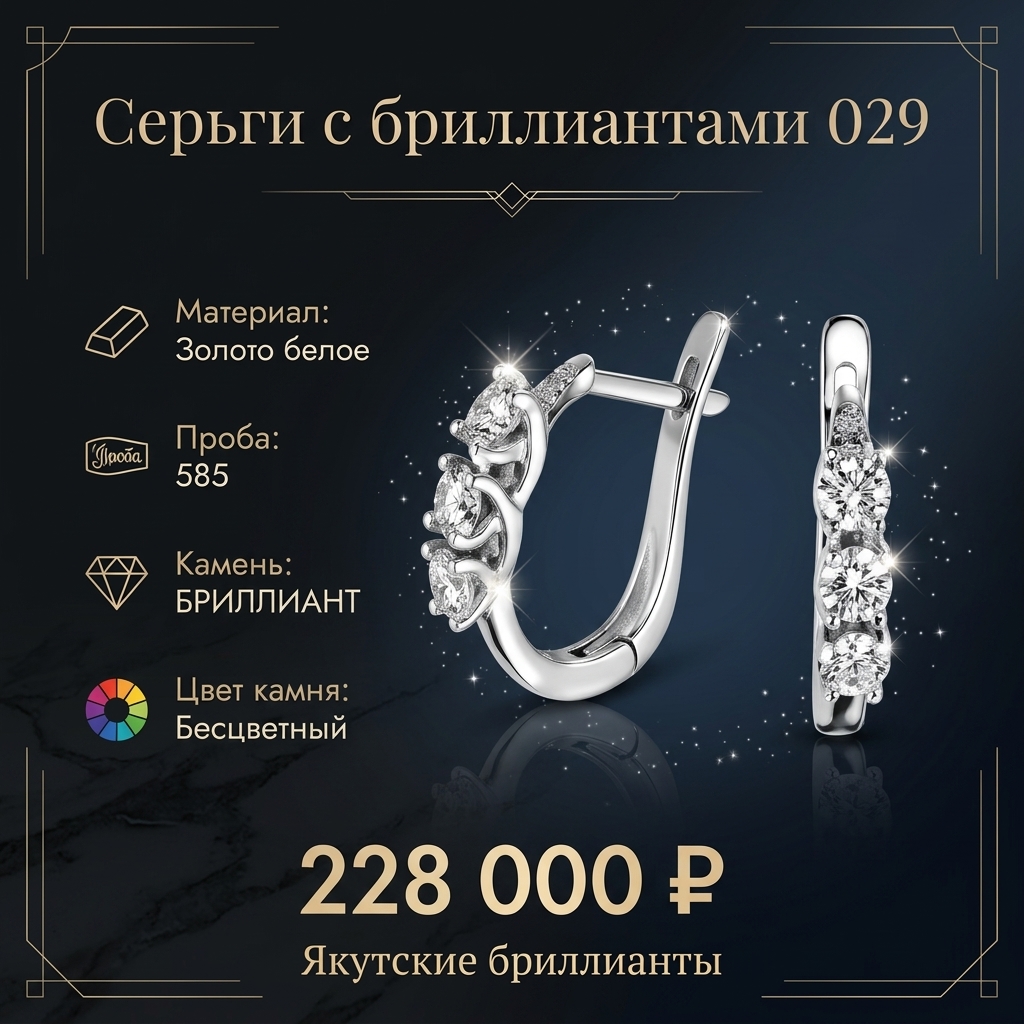 Серьги с бриллиантами 029